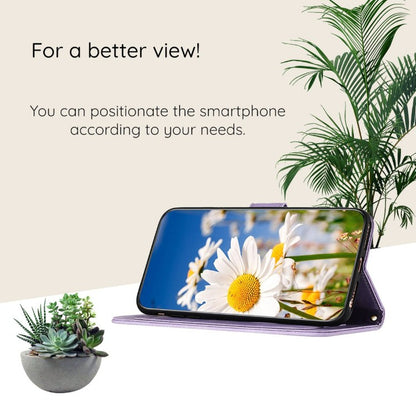 Preklopna torbica za telefon ''Flower'' Samsung Galaxy A15 4G/5G, vijolična – Infostyle