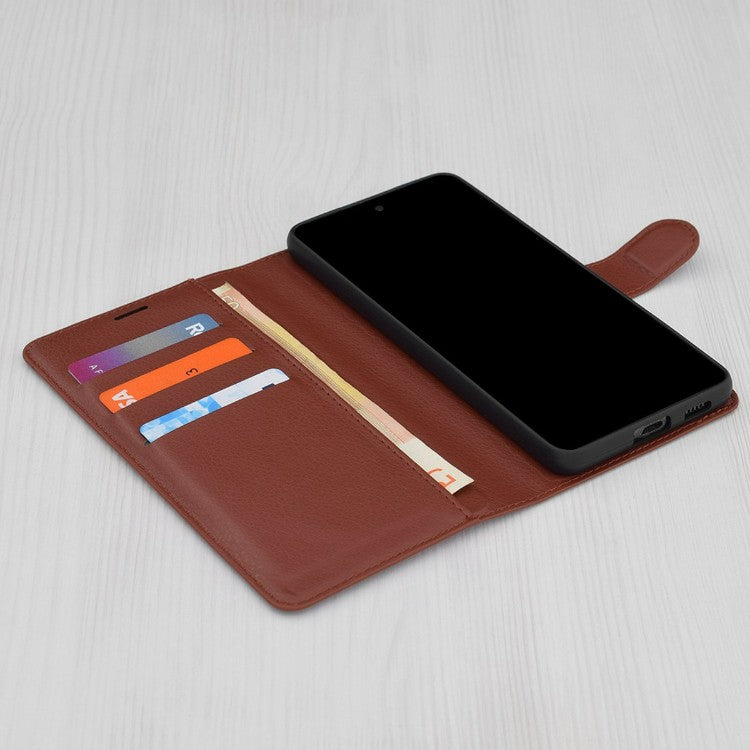Preklopna torbica "Leather Folio" za Honor 90 Lite, rjava – Techsuit
