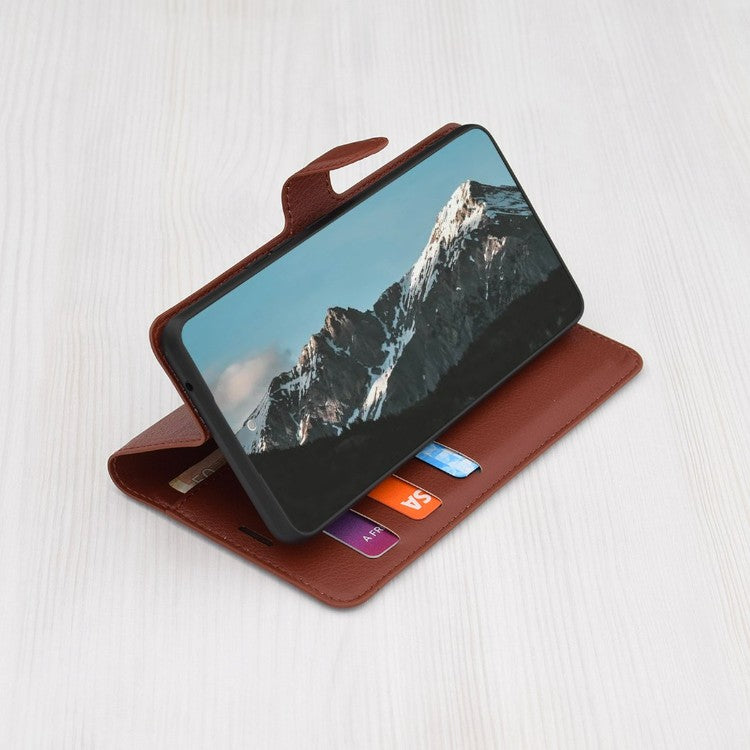 Preklopna torbica "Leather Folio" za Honor 90 Lite, rjava – Techsuit