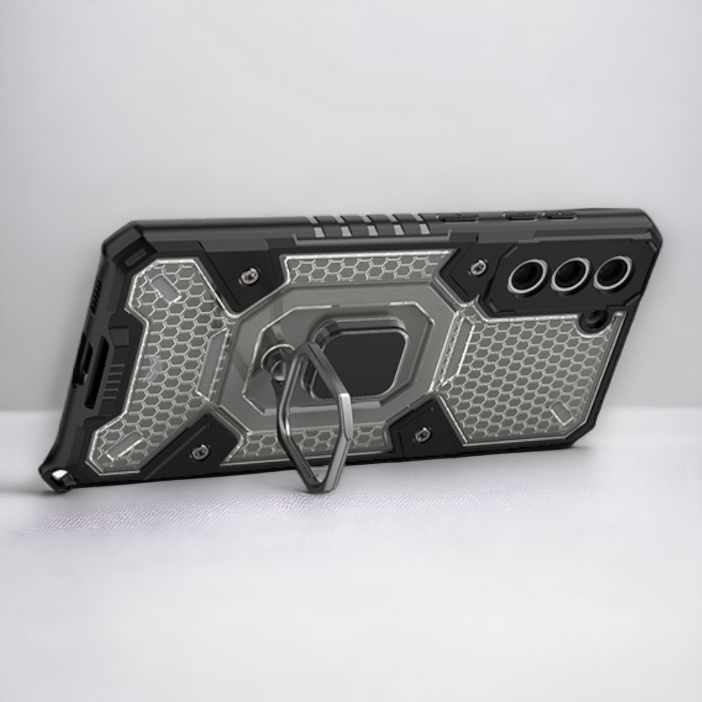 Silikonski ovitek "Honeycomb armor ring" za Samsung Galaxy S21 Plus – Infostyle – Vijolična / PC + TPU silikon