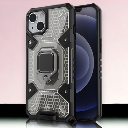 Silikonski ovitek "Honeycomb armor ring" za iPhone 13 Pro – Infostyle – Temno modra / PC + TPU silikon