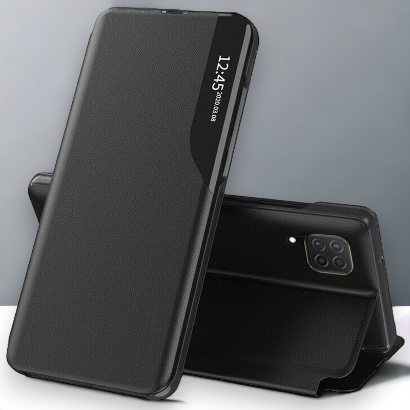 Pametna preklopna torbica za Samsung Galaxy A22 4G – Infostyle – Temno modra / Ekološko usnje + PC