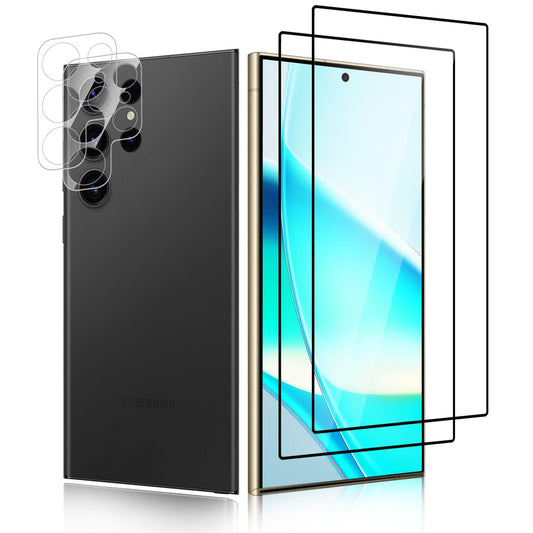Carantee zaščitno steklo in zaščita za kamero Samsung Galaxy S24 Ultra (2+2) – črna obroba