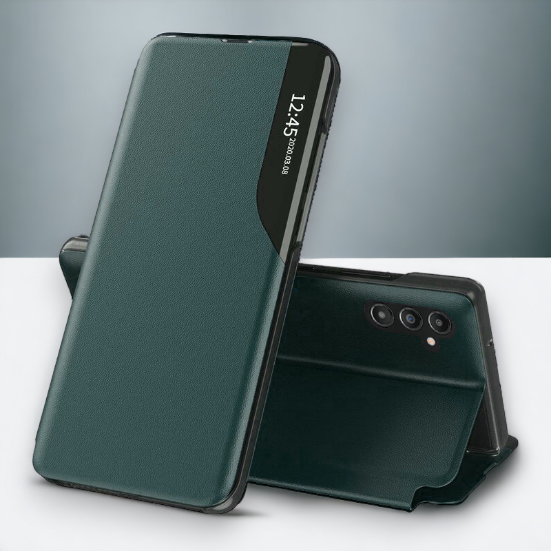 Pametna preklopna torbica za Samsung Galaxy A14 – Infostyle – Oranžna / Ekološko usnje + PC