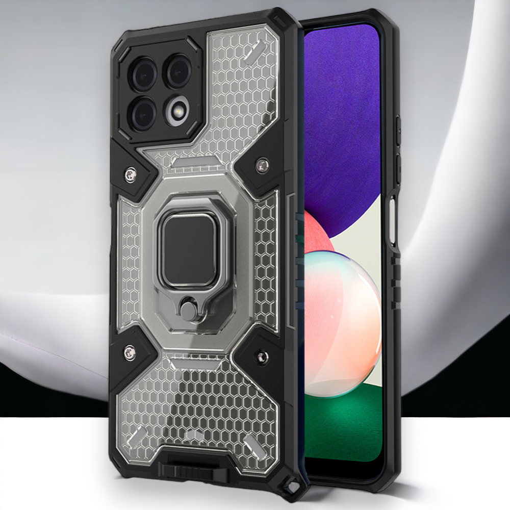 Silikonski ovitek "Honeycomb armor ring" za Samsung Galaxy A22 5G – Infostyle – Modra / PC + TPU silikon