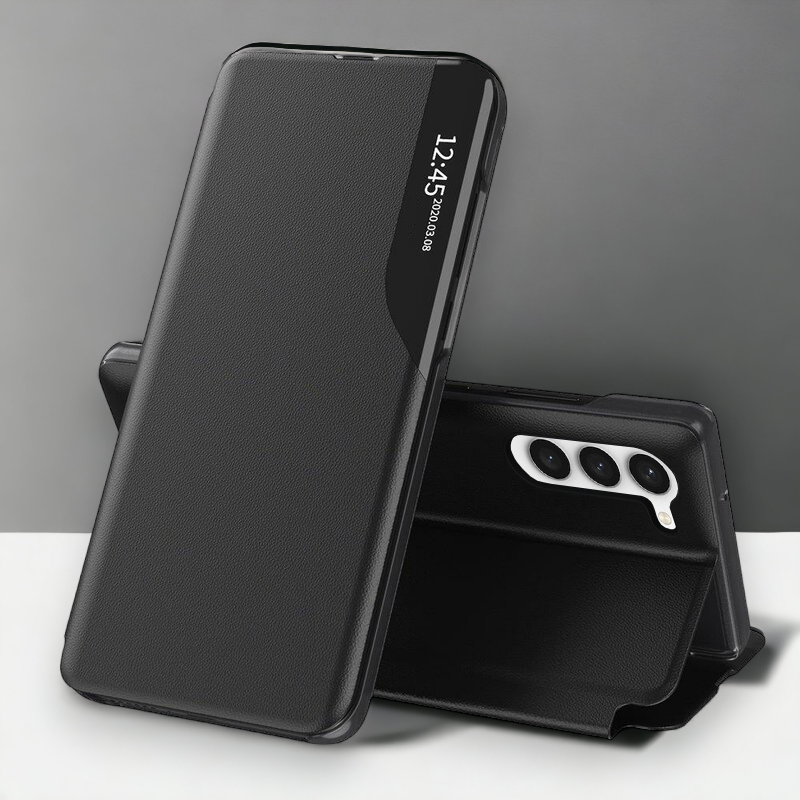 Pametna preklopna torbica za Samsung Galaxy S23 – Infostyle – Temno modra / Ekološko usnje + PC