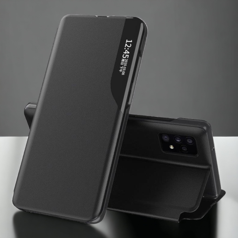Pametna preklopna torbica za Samsung Galaxy A13 4G – Infostyle – Temno modra / Ekološko usnje + PC