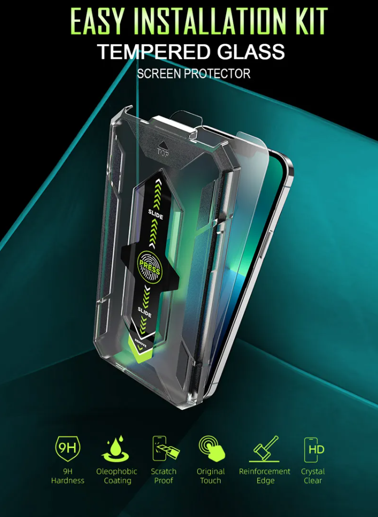 Premium zaščitno steklo za iPhone serije 14 in 15 Plus - z aplikatorjem – Infostyle – iPhone 14 Pro