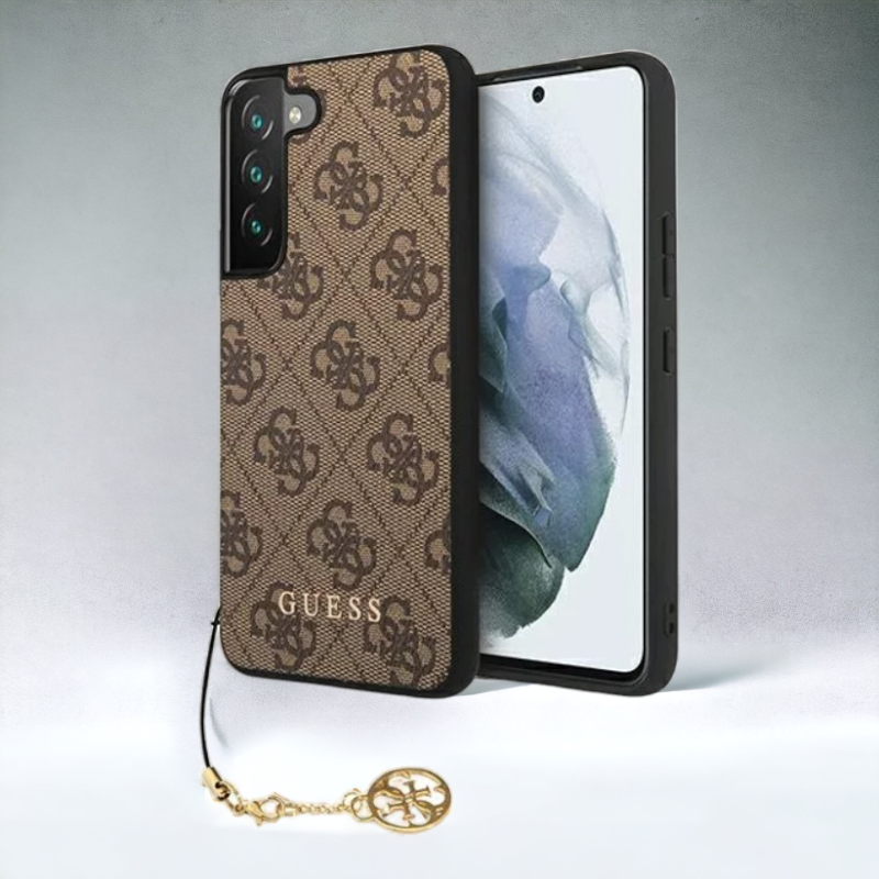 Ovitek Guess "brown charms" za Samsung Galaxy S23 (GUHCS23SGF4GBR) – Rjava / PC + TPU silikon