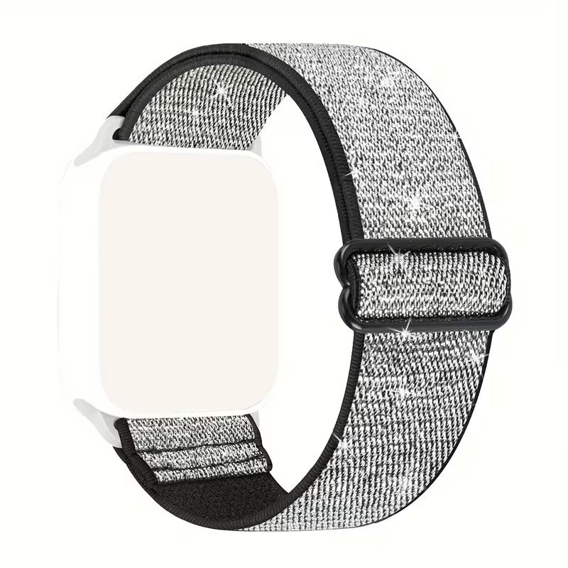 Elastična najlonska traka (glitter) za Fitbit Versa 2 / Versa Lite SE – srebrna