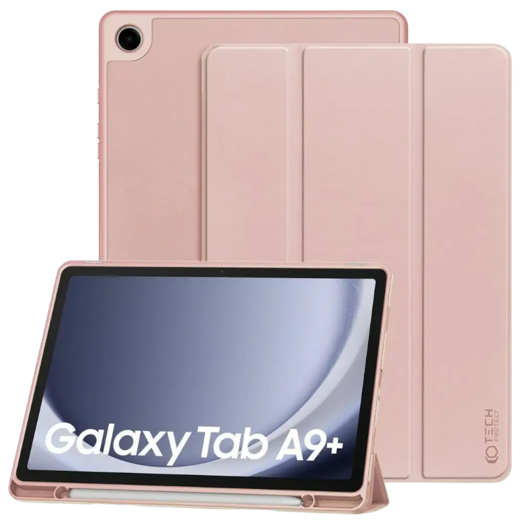 Ovitek za tablični računalnik za Samsung Galaxy Tab A9 Plus z držalom za pisalo - roza – Techsuit – Roza / PC + EVA pena