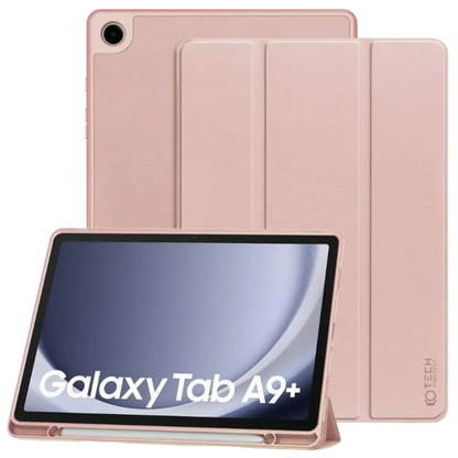 Ovitek za tablični računalnik za Samsung Galaxy Tab A9 Plus z držalom za pisalo - roza – Techsuit – Roza / PC + EVA pena