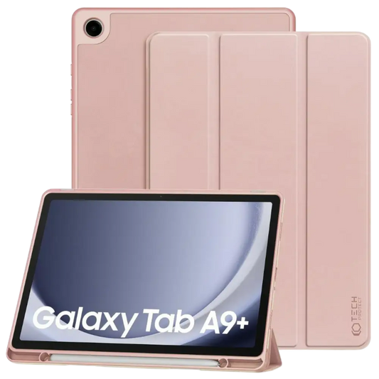 Ovitek za tablični računalnik za Samsung Galaxy Tab A9 Plus z držalom za pisalo - roza – Techsuit – Roza / PC + EVA pena