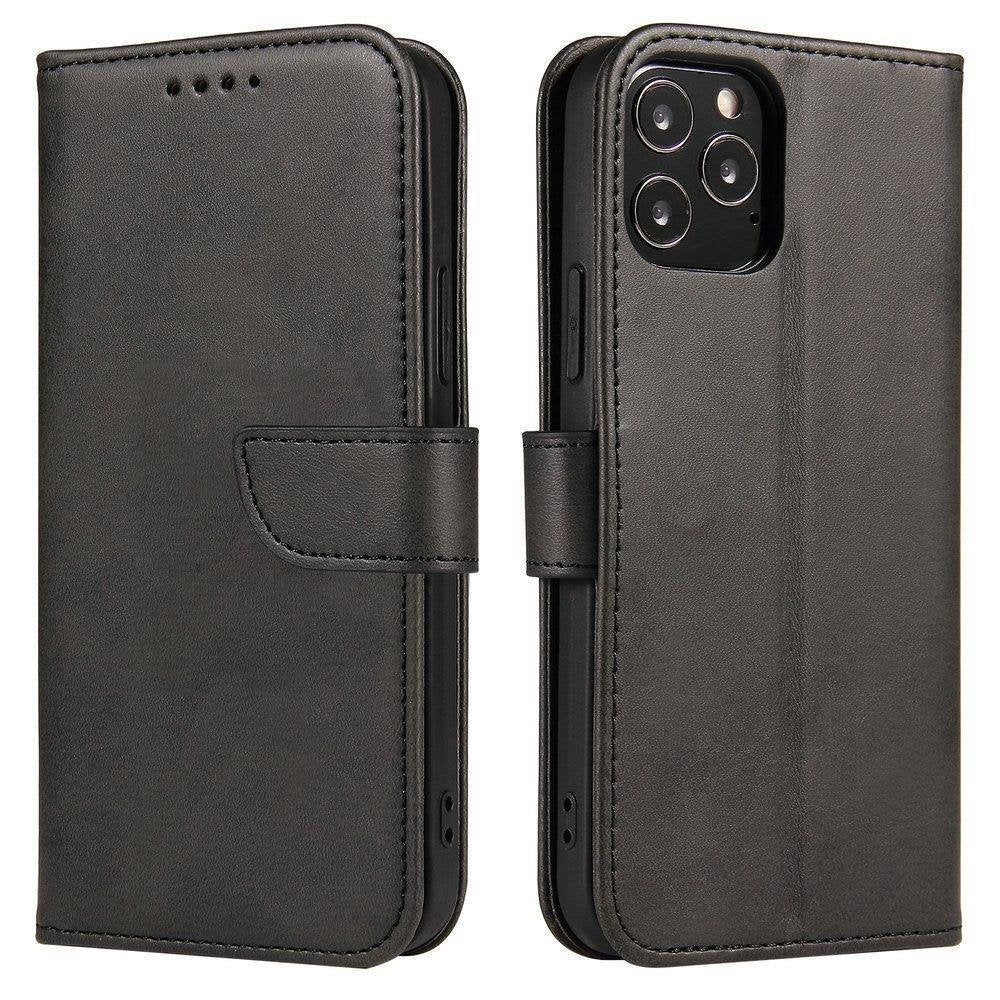 Usnjena preklopna torbica "Classic Black" za Blackview A96 – črna