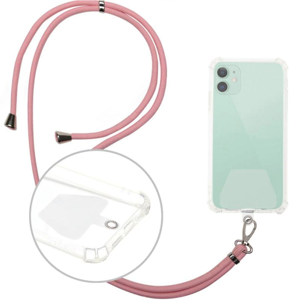Trak za telefon okoli vratu 150 cm – univerzalen, roza