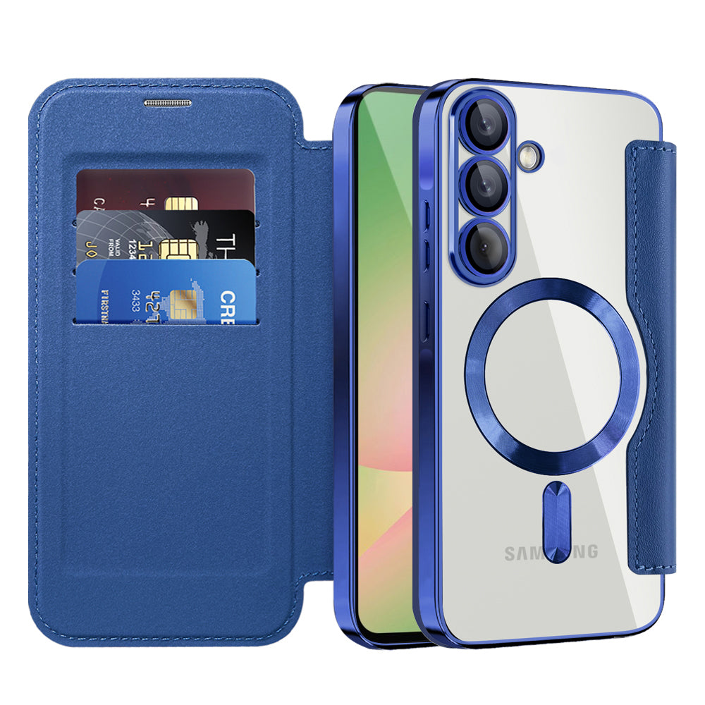 Techsuit SmartMag preklopna torbica za Samsung Galaxy A56 5G v modri barvi