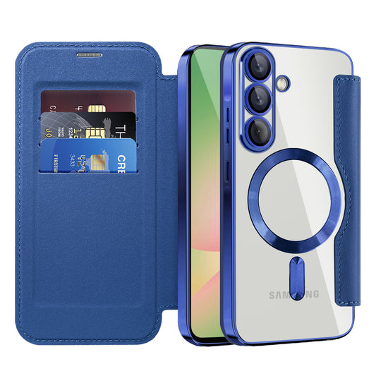 Techsuit SmartMag preklopna torbica za Samsung Galaxy A56 5G v modri barvi