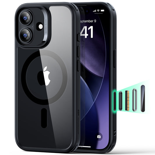 ESR Classic Hybrid HaloLock ovitek za iPhone 17 prozorno črn