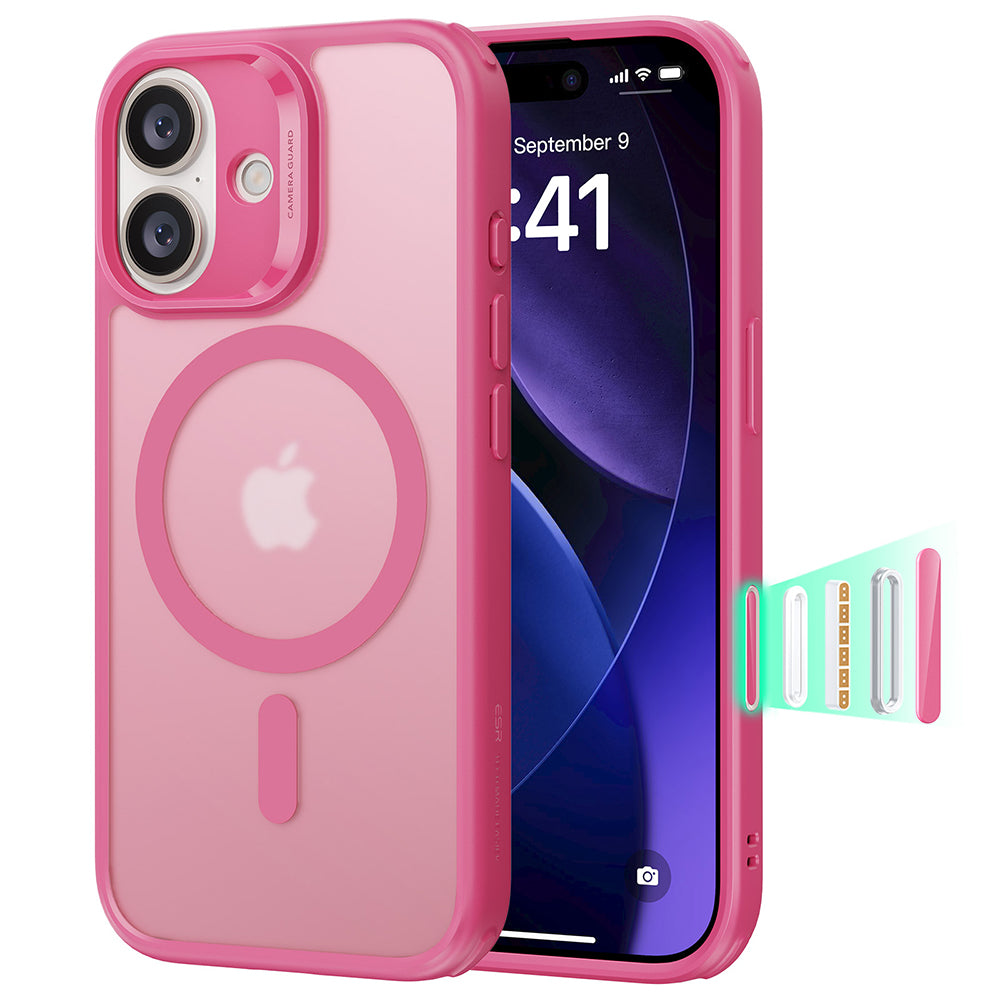 ESR Classic Hybrid HaloLock MagSafe ovitek za iPhone 17 mat roza