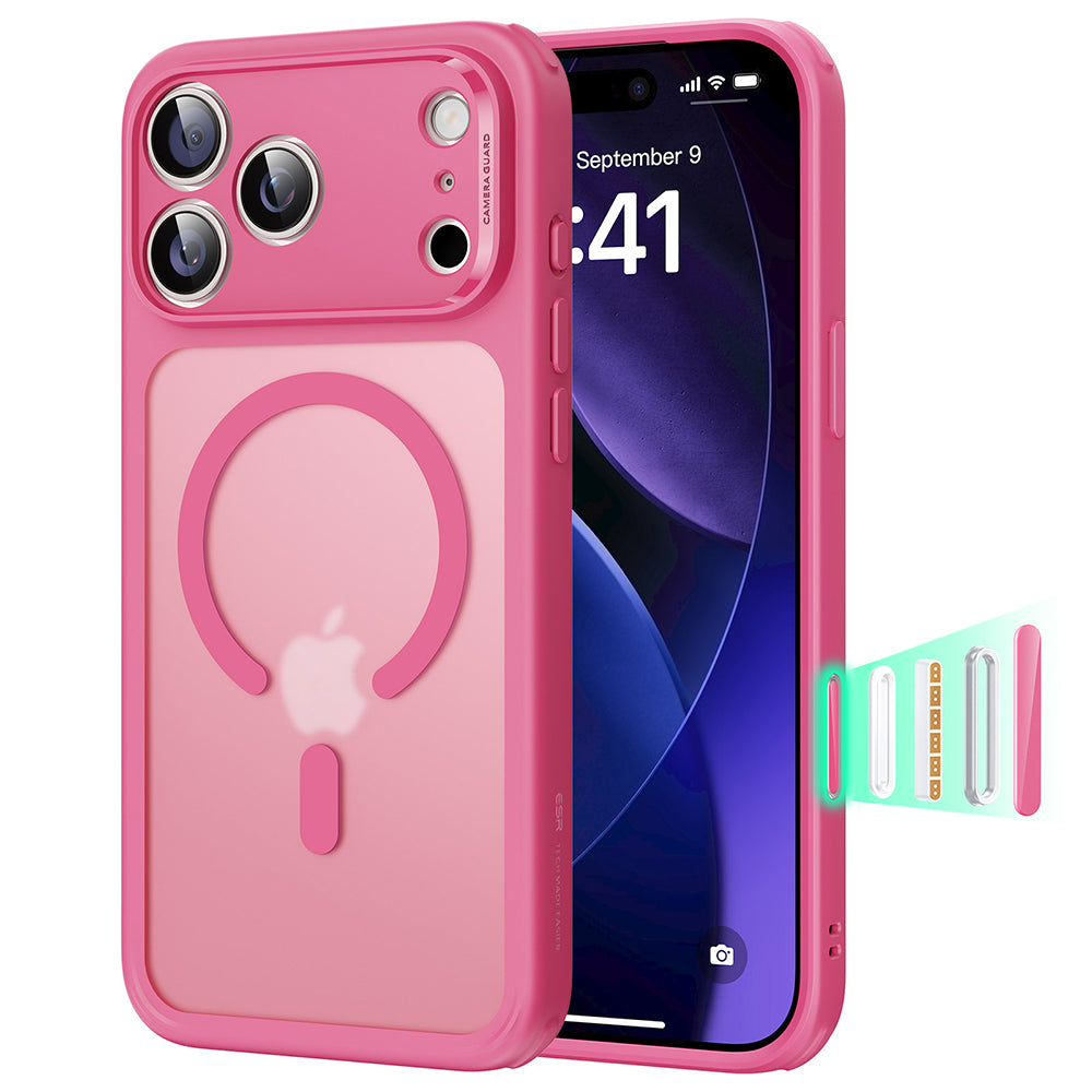 ESR MagSafe ovitek za iPhone 17 Pro mat roza