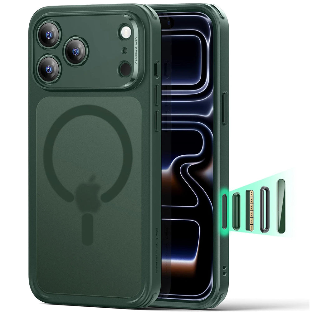 ESR MagSafe zaščitni ovitek za iPhone 17 Pro Max mat zelen