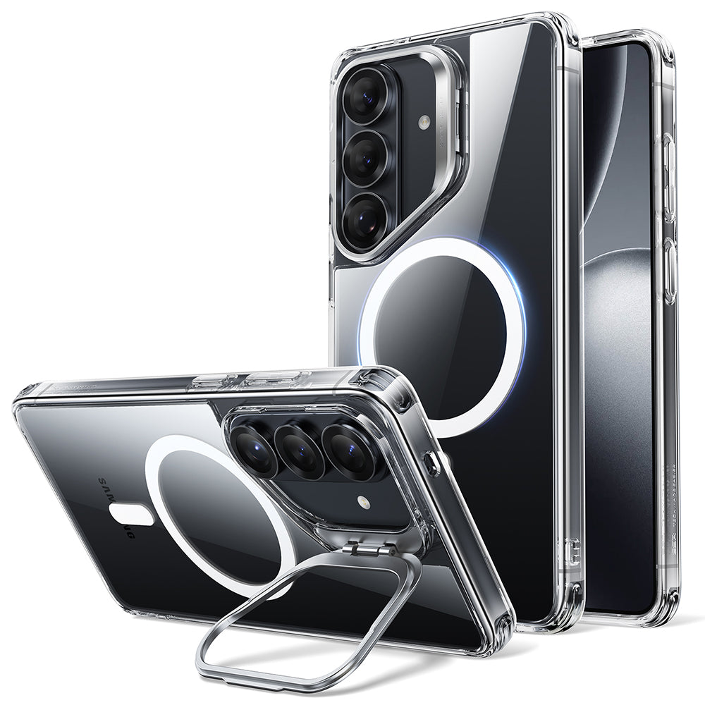 ESR Classic Hybrid HaloLock ovitek s stojalom za Samsung Galaxy S26 prozoren