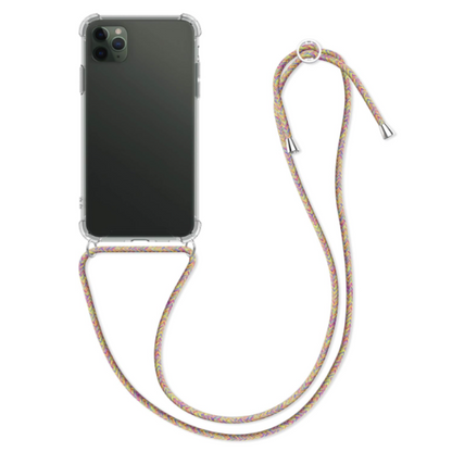 Silikonski ovitek z vrvico "Transaprent - Yellow Rainbow" za iPhone 11 (6.1") – Infostyle