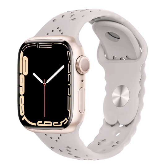 Silikonski pašček "Ultra Sport" za Apple Watch 38/40/41mm – Mlosy – Bež / Silikon