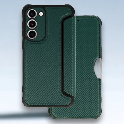 Preklopna torbica "razor" za Samsung Galaxy S23 Plus – Infostyle – Črna / Ekološko usnje + TPU silikon