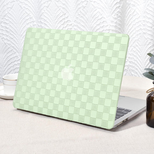 Zaščitni Ovitek za Apple MacBook Air 13,6 M2/M3 A3113 A2681 – PVC Usnje Tartan z Zaščito Tipkovnice Zelen