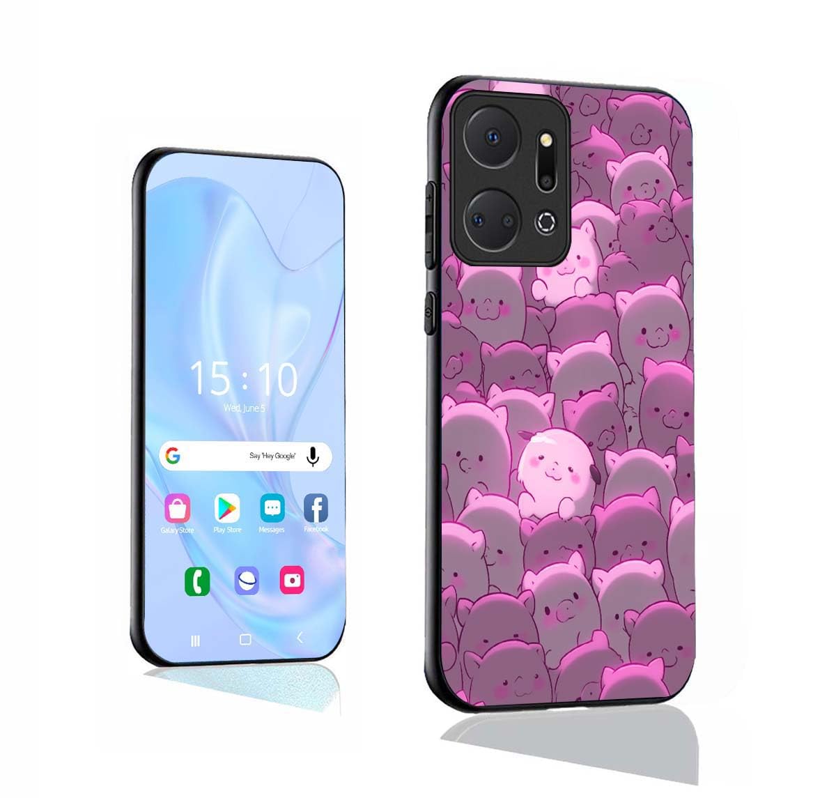 GOKEN Case for Honor X7a – TPU + Tempered Glass, Stylish Pattern