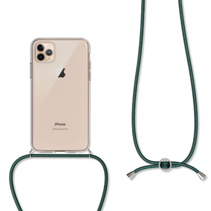 Silikonski ovitek z vrvico "Transaprent - Dark Green" za iPhone 11 Pro – Infostyle