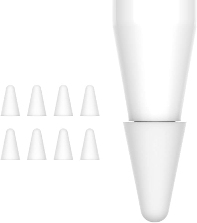 Silikonski vrhovi za Apple Pencil – 8 kom, zaštita vrha, visoka osjetljivost, bijeli