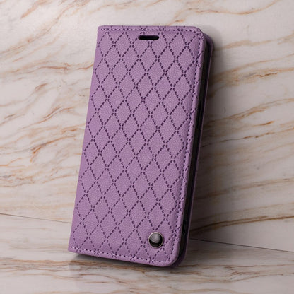 Preklopna torbica za Honor 600 Lite, Caro z režami za kartice – vijolična