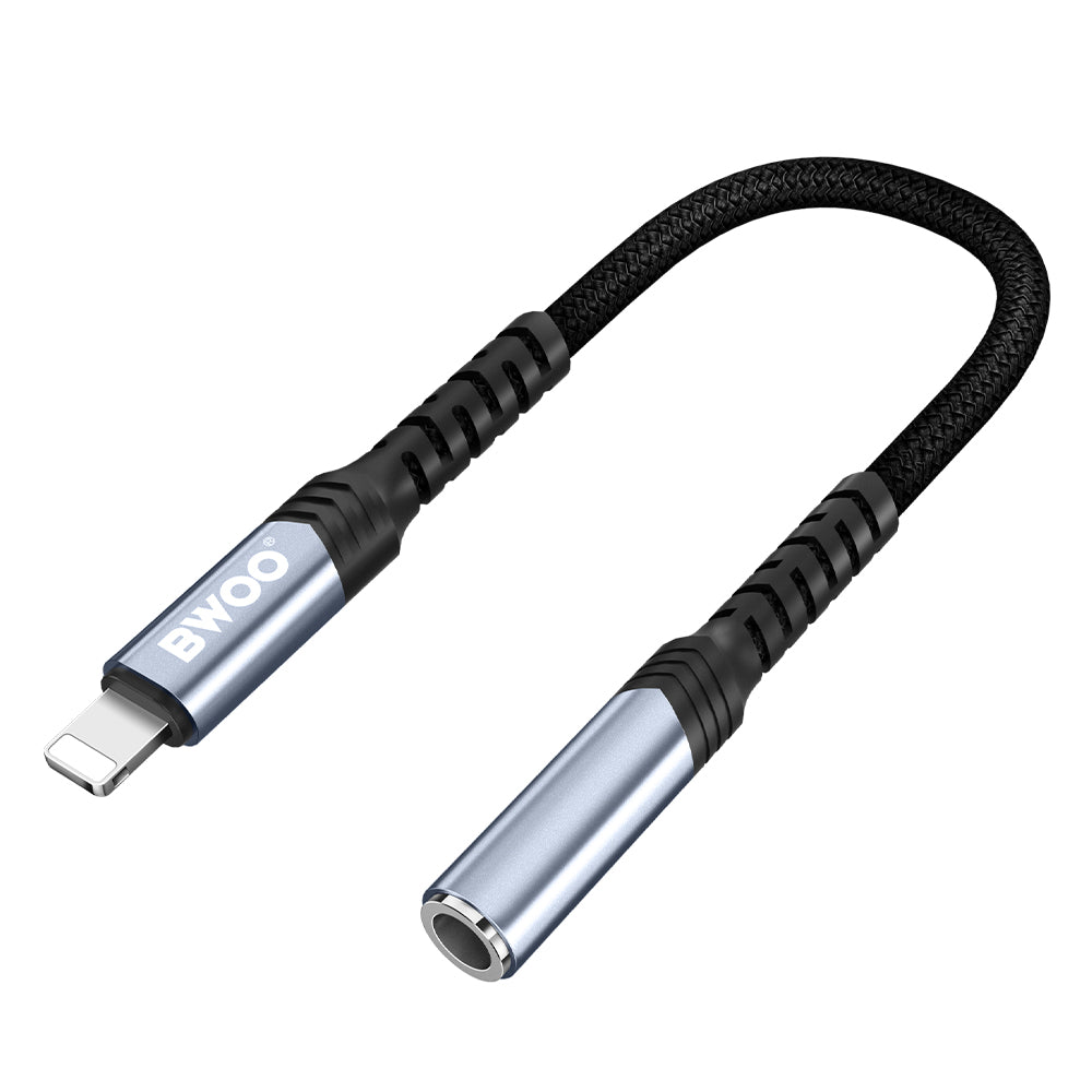 BWOO BZ48 Lightning na AUX 3,5 mm adapter črn | Avdio kabel