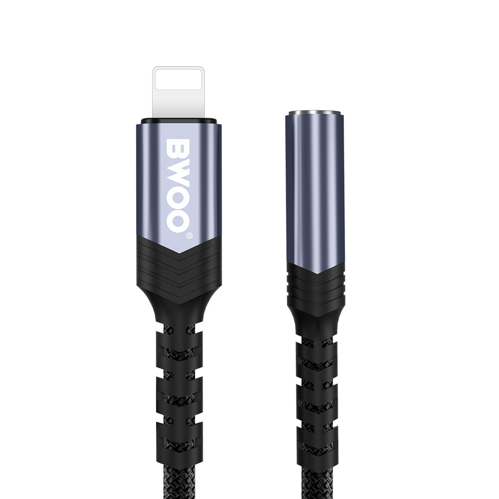 BWOO BZ48 Lightning na AUX 3,5 mm adapter črn | Avdio kabel