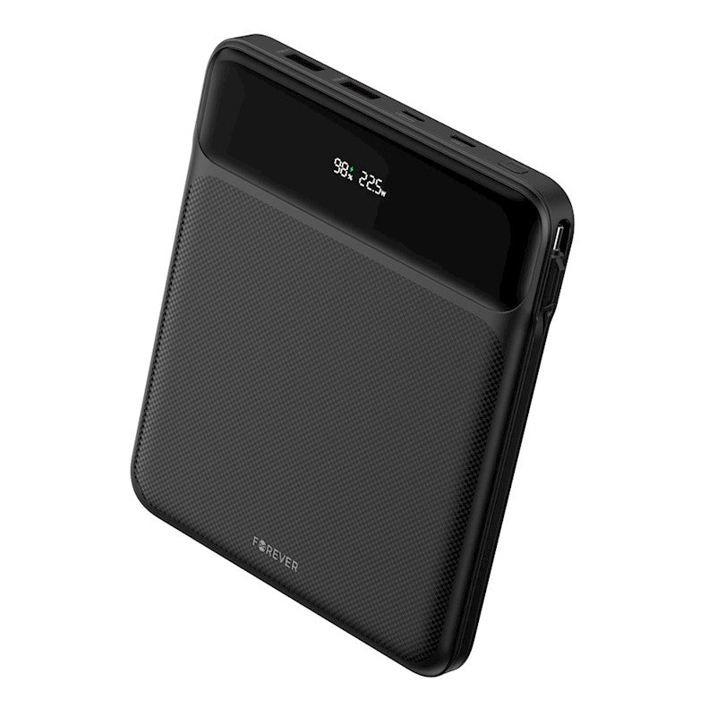 Forever TB-200 – prenosna baterija 20000 mAh, 100W, hitro polnjenje, črna