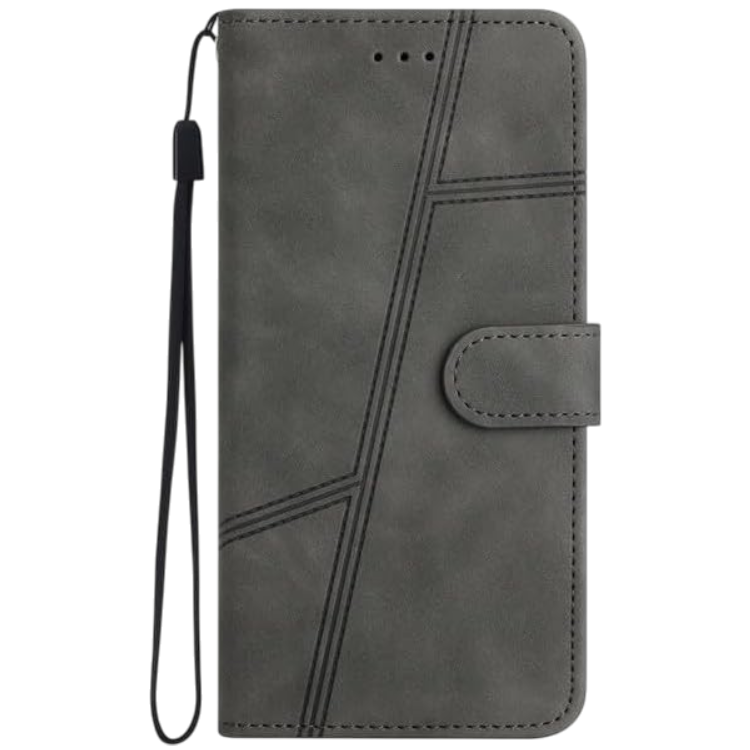 Preklopna torbica "stitched" za Google Pixel 7A, črna – Infostyle – Črna / Ekološko usnje + TPU silikon