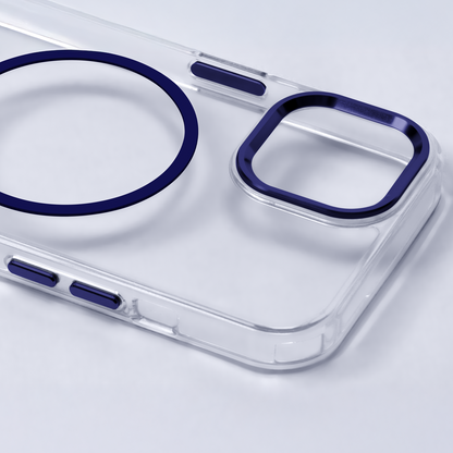 Prozoren MagSafe ovitek za iPhone 17 6,3" - modra