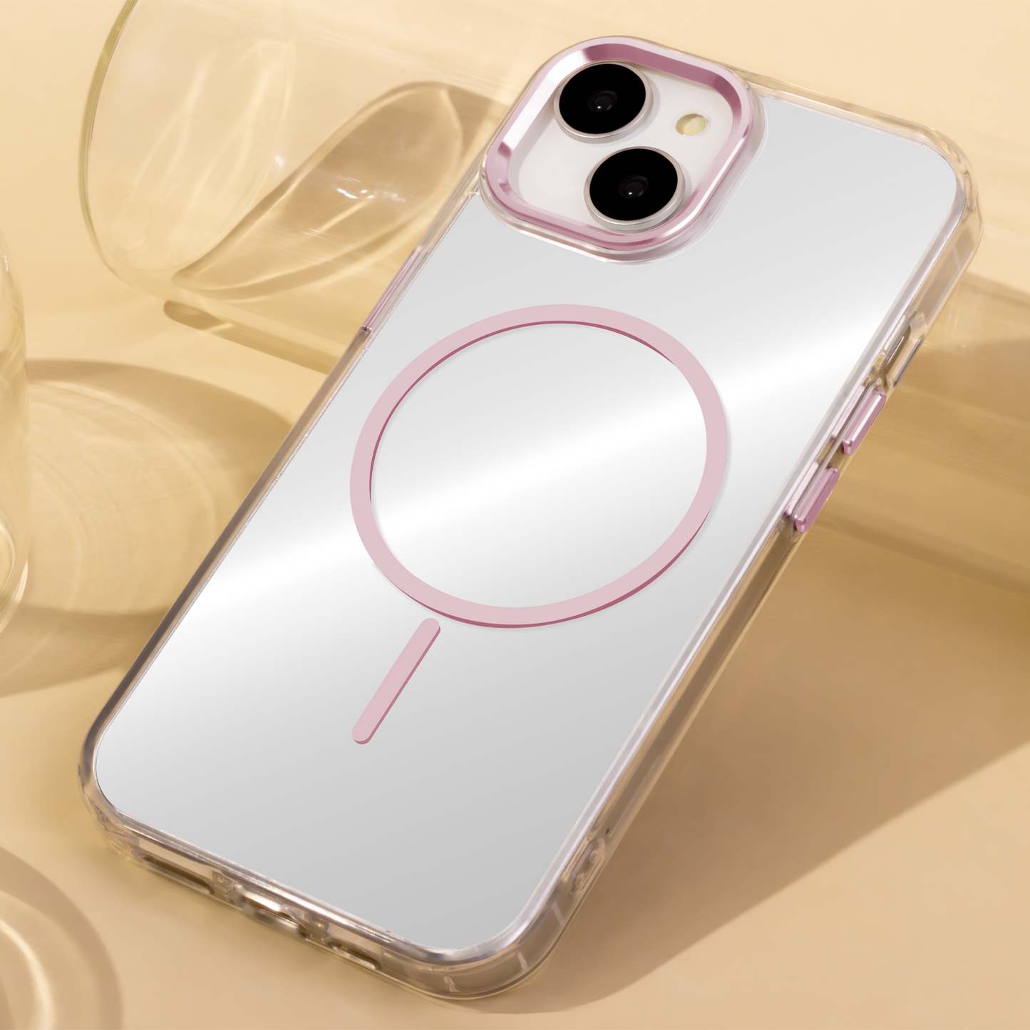 Prozoren MagSafe ovitek za iPhone 17 Pro 6,3" - roza