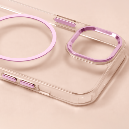Prozoren MagSafe ovitek za iPhone 17 Pro 6,3" - roza