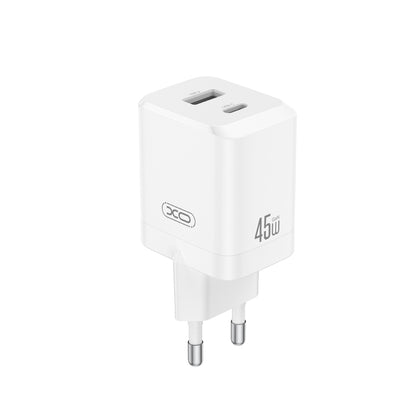 XO CE36 USB-C polnilec 45W PD + USB-A bel | Hitri stenski adapter