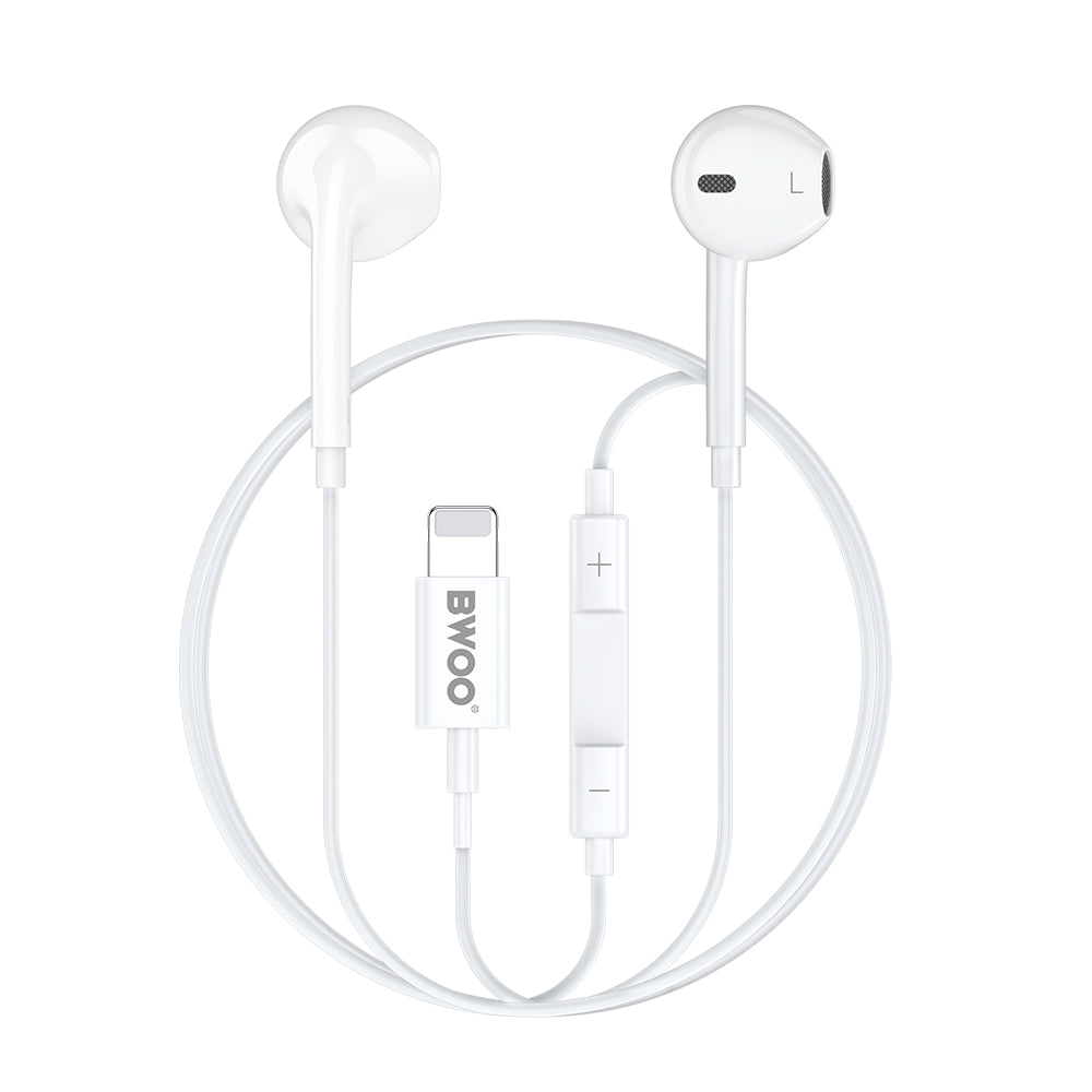 BWOO Lightning slušalke HF179 bele z mikrofonom