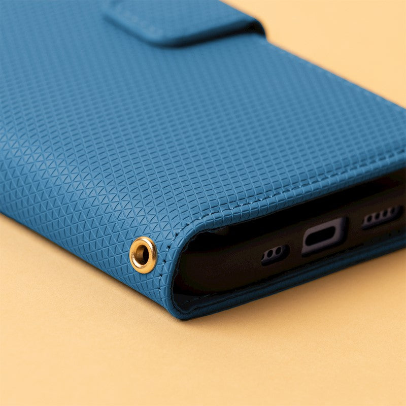 Preklopna torbica za Honor 600 / 600 Pro, Smart Triangle s stojalom – modra