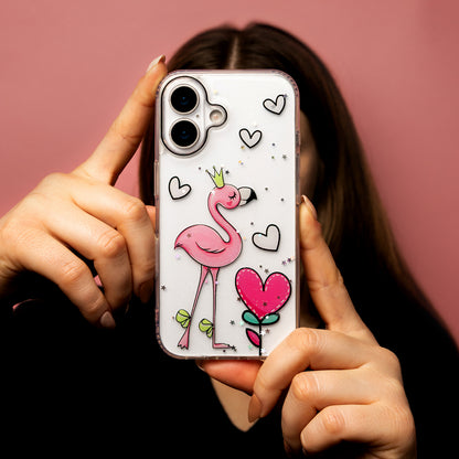 Ultra Trendy Love 2 ovitek za iPhone 17 6,3" - prozoren 3D dizajn s srčki