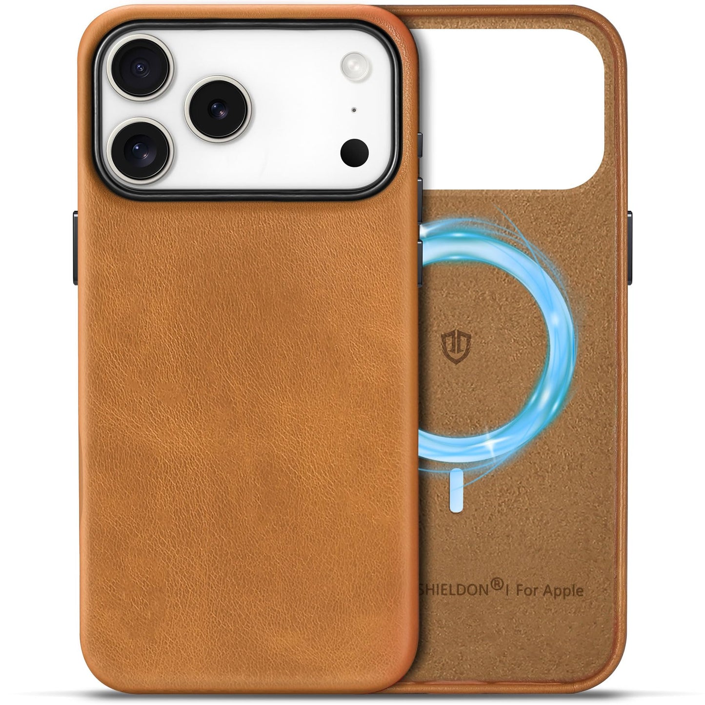 Ovitek-SHIELDON-iz-pravega-usnja-za-iPhone-17-Pro-Max-retro-svetlo-rjava:Ovitek SHIELDON iz pravega usnja za iPhone 17 Pro Max - retro svetlo rjava