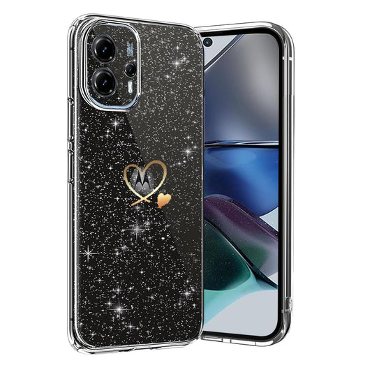 CaseLover Clear Glitter Case for Motorola Moto G23/G13 – TPU Hearts, Protective