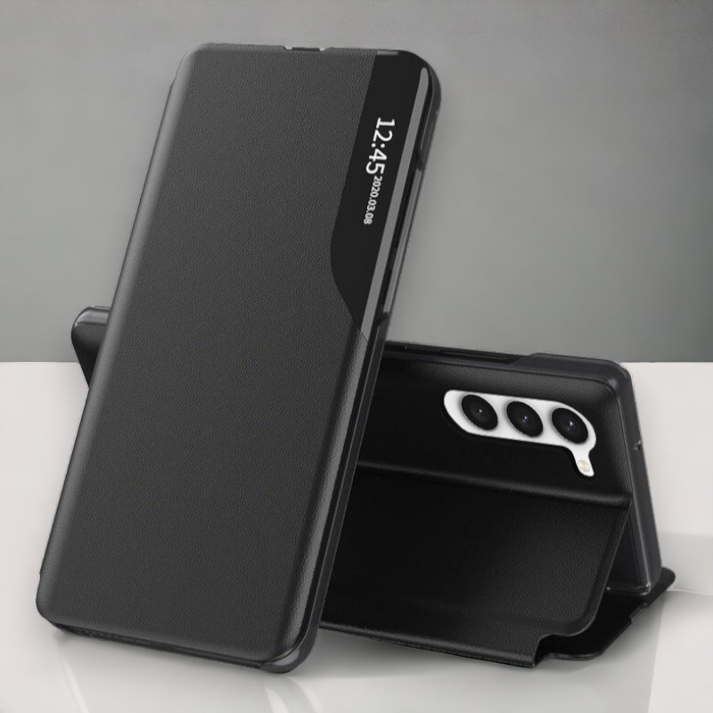 Pametna preklopna torbica za Samsung Galaxy A14 – Infostyle – Temno modra / Ekološko usnje + PC