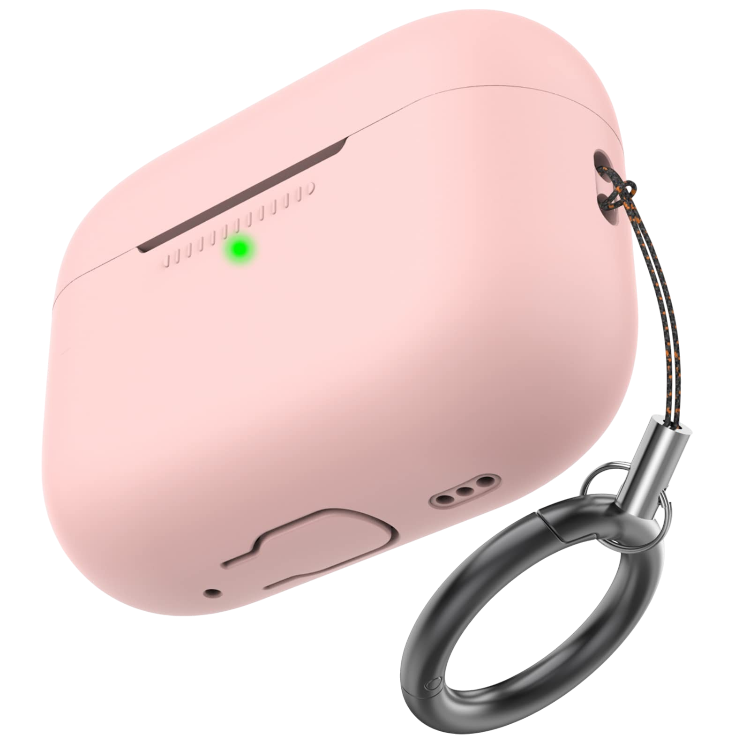 Silikonski ovitek za slušalke "Skin" s paščkom za AirPods Pro 2 – Infostyle – Roza