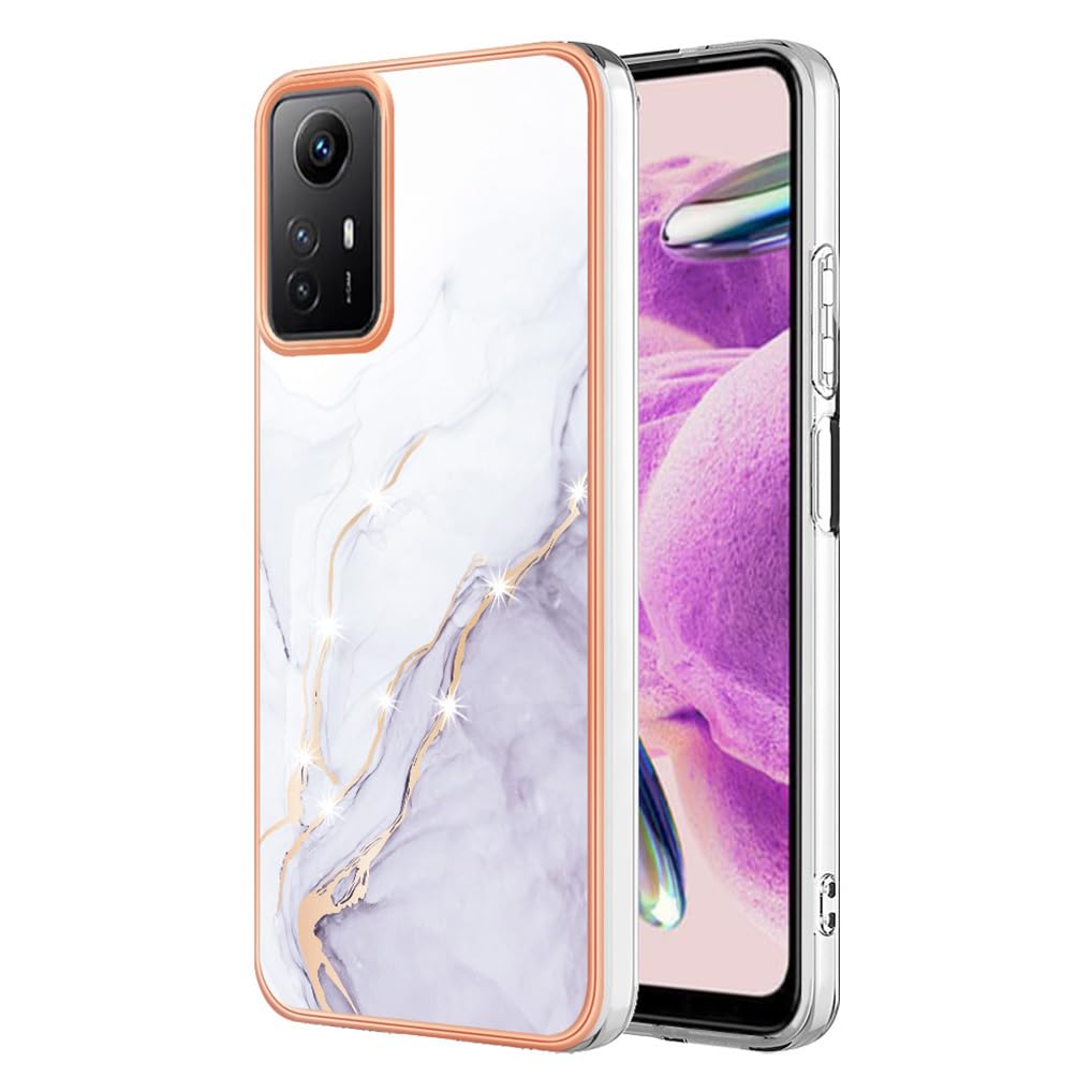 SEAHAI ovitek z marmornim vzorcem za Xiaomi Redmi Note 12S 4G v beli barvi